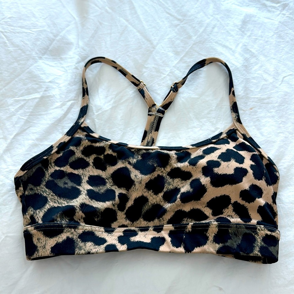 PE‎ Nation Sports Bra XS leopard animal print top adjustable straps